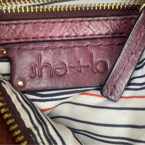 She+lo boho Burgundy Leather Shoulder crossbody Bag - Picture 10 of 15